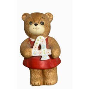 Lucy and Me Ceramic Birthday Bear Collectible Number 4 Figurine Vintage